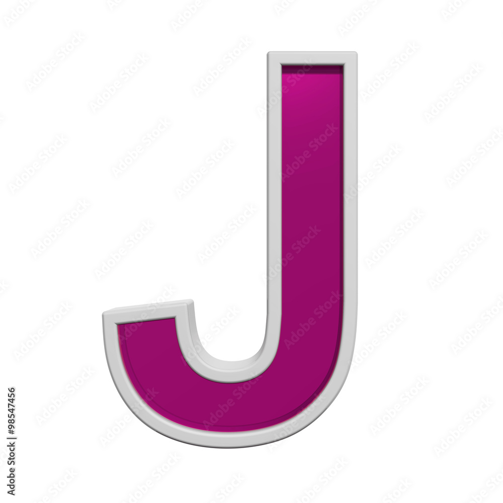 One letter from pink glass with white frame alphabet set, isolated on white. Computer generated 3D photo rendering. One letter from pink glass with white frame alphabet set, isolated on white. Computer generated 3D photo rendering.