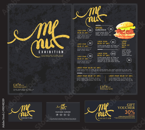 Art menu cafe and restaurant.