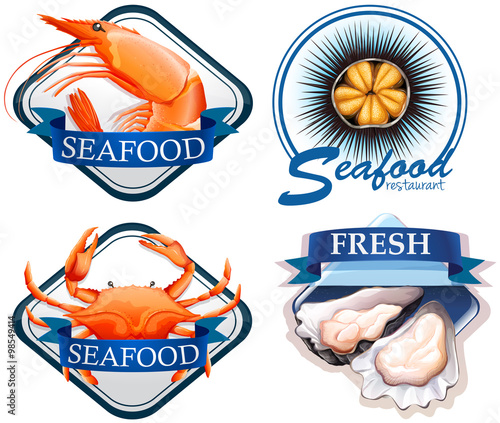 Food logo with fresh seafood