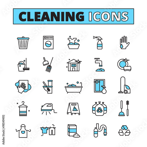 Cleaning Hand Drawn Icon Set
