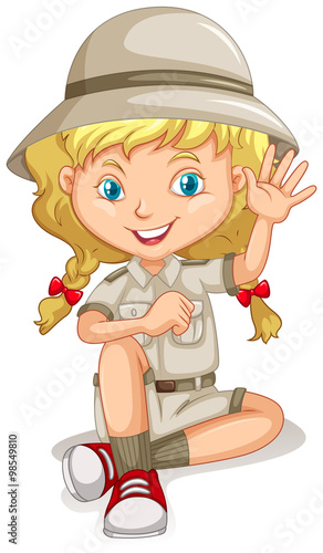 Little girl in scout uniform