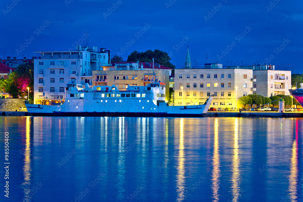 City of Zadar harbor blue evening