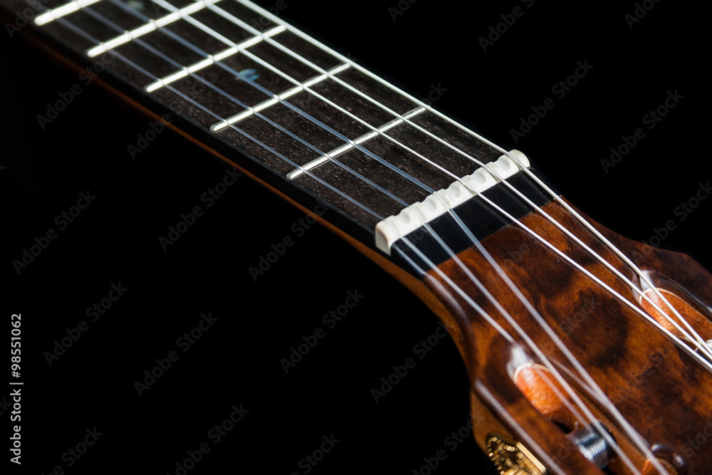 Fototapeta premium Classical guitar acoustic made by luthier Luciano Queiroz