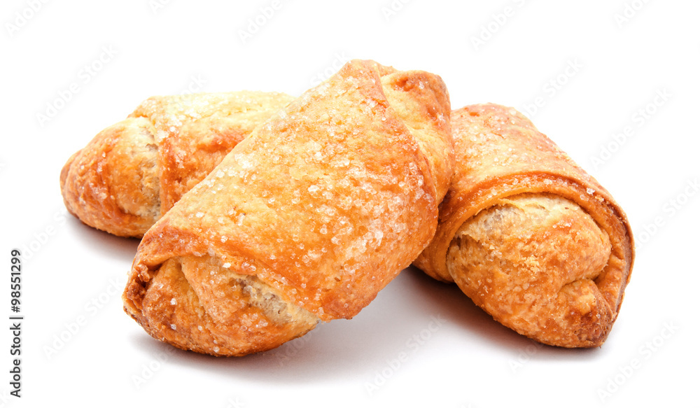 Fresh puff pastries isolated