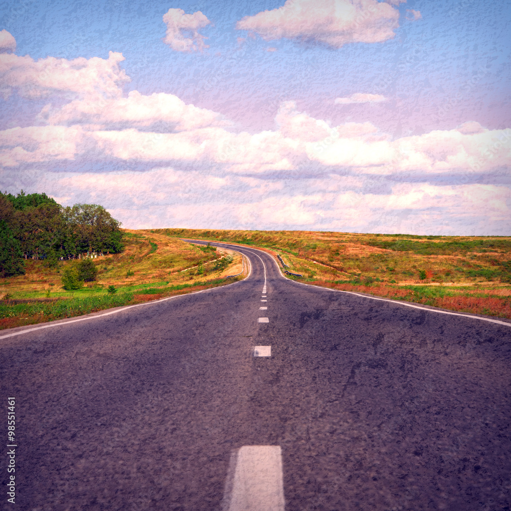 Empty asphalt road.