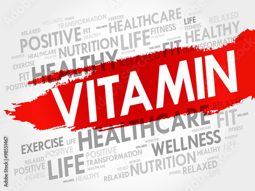 VITAMIN word cloud, fitness, sport, health concept
