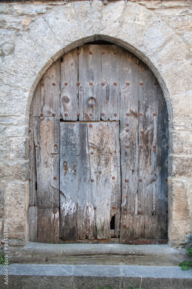 Très vieille porte d'entrée, Ainsa, Aragon, Espagne, Europe Très vieille porte d'entrée, Ainsa, Aragon, Espagne, Europe