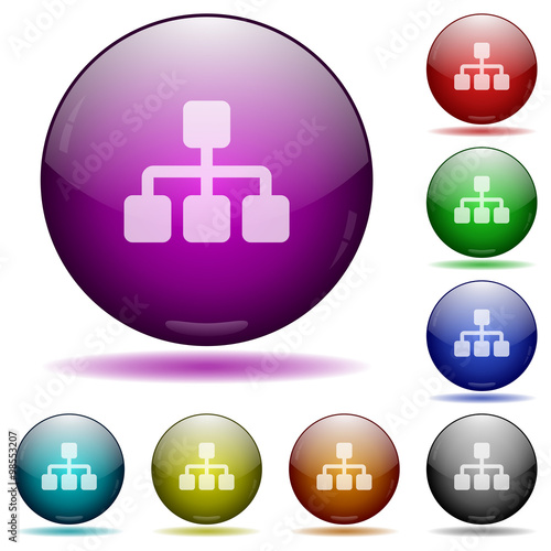 Network glass sphere buttons
