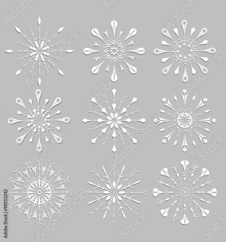 Vector set with snowflakes