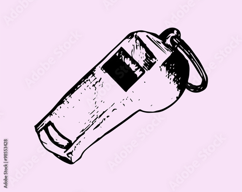 whistle on a pink background, vector