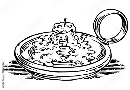 Burned candle Illustration