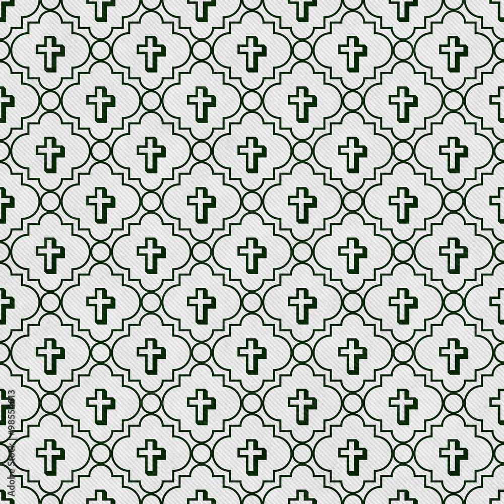 Hunter Green and White Cross Symbol Tile Pattern Repeat Backgrou Hunter Green and White Cross Symbol Tile Pattern Repeat Backgrou
