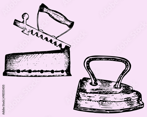old iron, doodle style, hand drawn