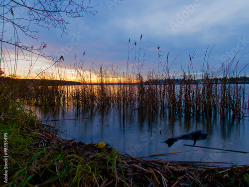 Sonnenuntergang am See in Schm  ckwitz