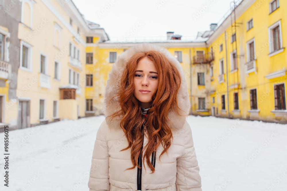 Fototapeta premium Beautiful red hair girl.
