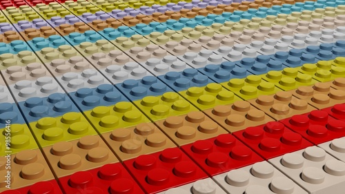 Colorful connected blocks abstract background.