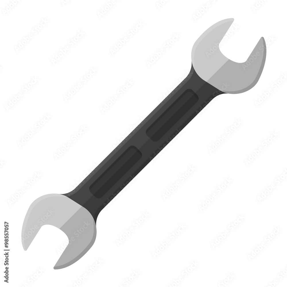 Vector illustration. Wrench in flat design isolated on white background Vector illustration. Wrench in flat design isolated on white background
