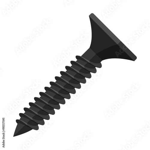 Vector illustration. Screw in flat design isolated on white background 