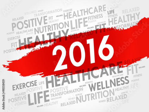 2016 health word cloud, concept background