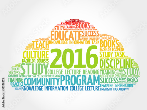 2016 Education word cloud business collage, concept background