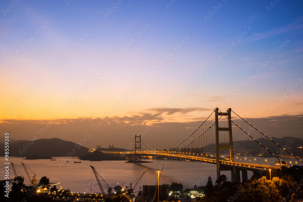Hong Kong Bridge,It is beautiful Tsing Ma Bridge in Hong Kong Hong Kong Bridge,It is beautiful Tsing Ma Bridge in Hong Kong