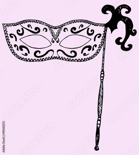 carnival mask, doodle style, sketch illustration
