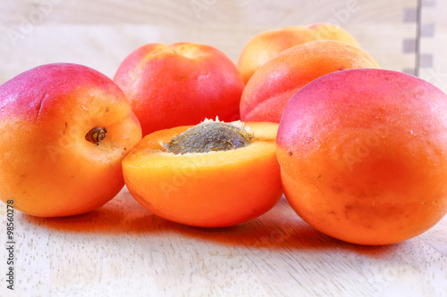 Fresh ripe juicy apricot