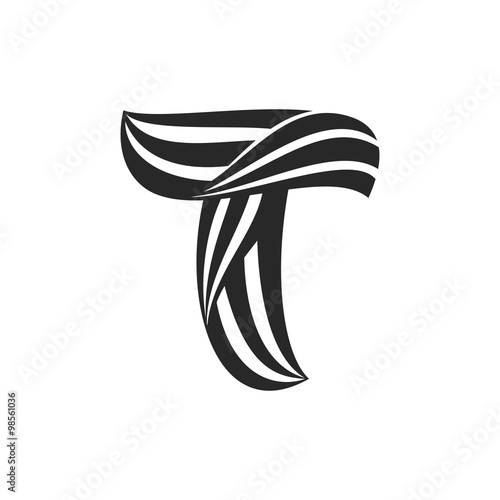 T letter logo formed by twisted lines.