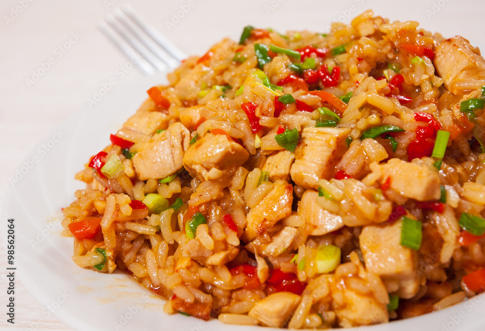 Chicken Breast with Rice and vegetables Chicken Breast with Rice and vegetables