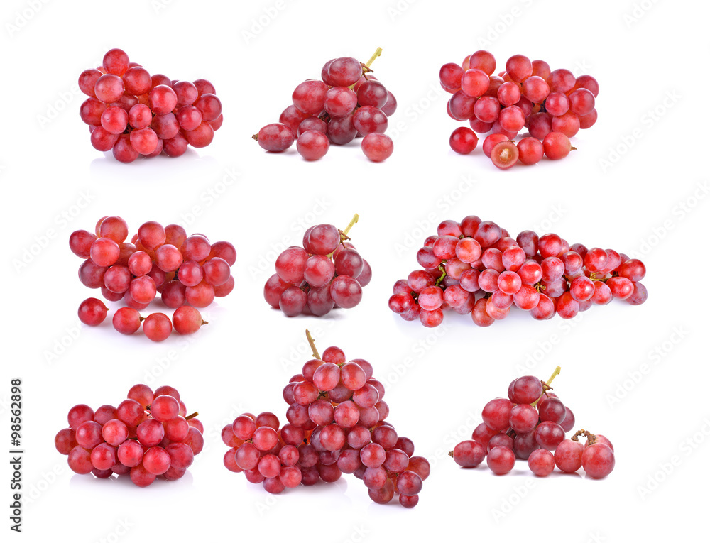 Fresh red grape on white background Fresh red grape on white background