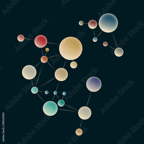 Colorful molecules background