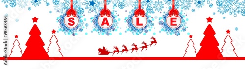 Banner Christmas Red Forest