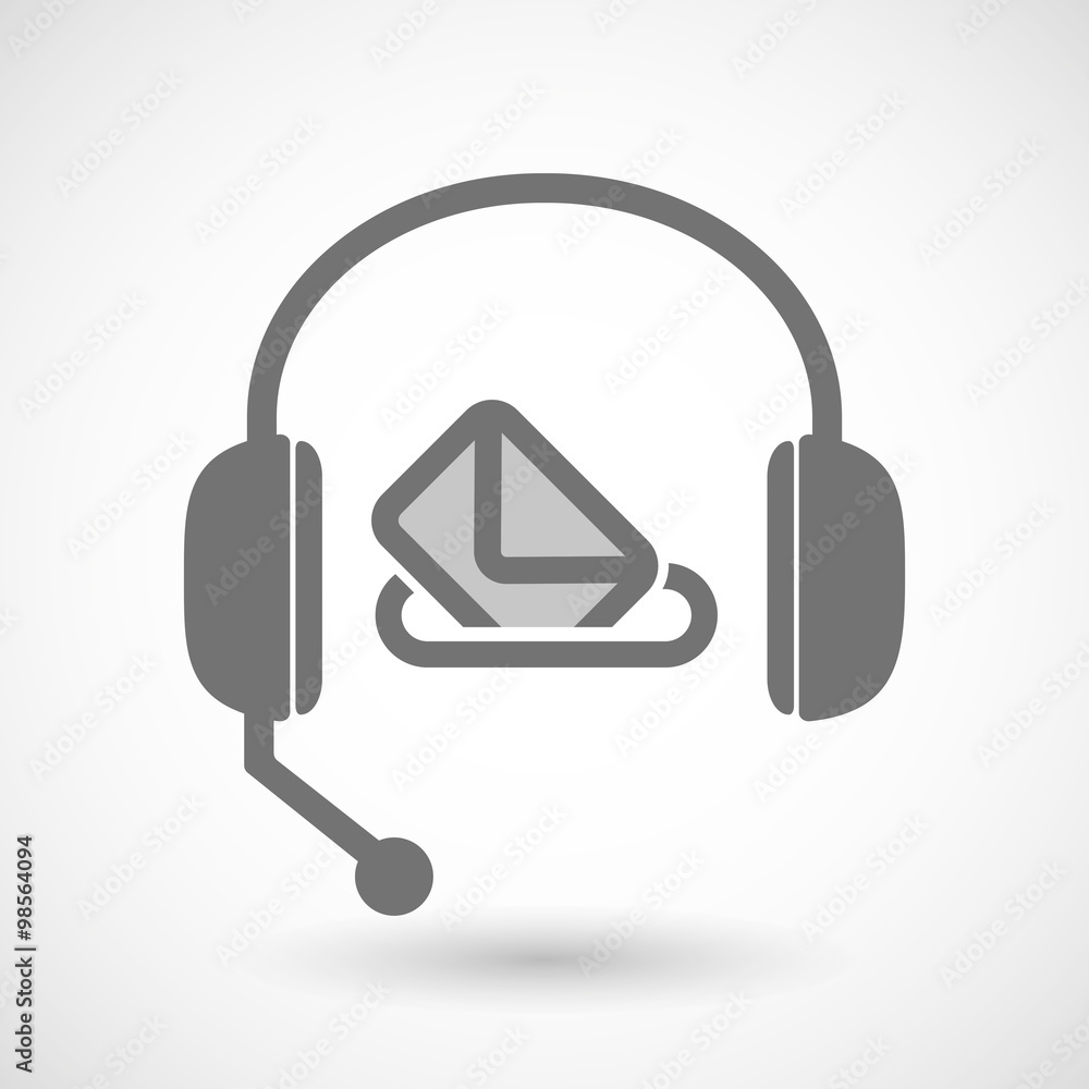 Assistance headset icon with a ballot box Assistance headset icon with a ballot box