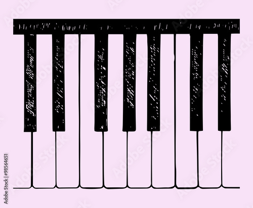 piano keys, doodle style, hand drawn
