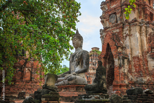 buddha statue in ancient temple ayutthaya province word heritage