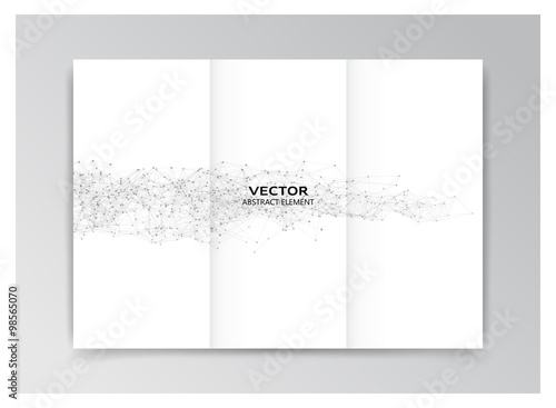White template of booklet with black abstract elements