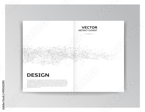White template of brochure with abstract elements