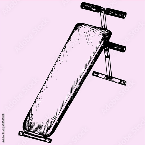 incline bench, doodle style, sketch illustration