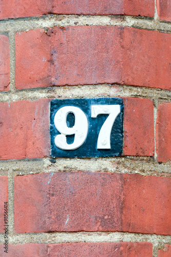 House number 97 sign