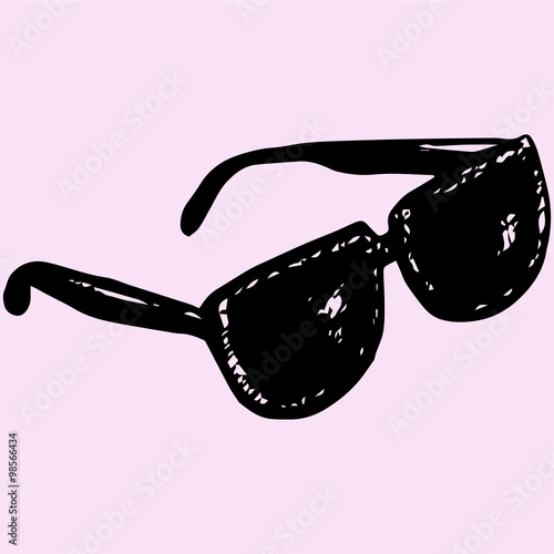 sunglasses, doodle style, sketch illustration
