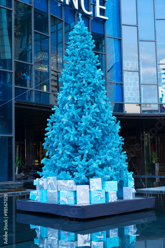 Blue Christmas Tree with gifts