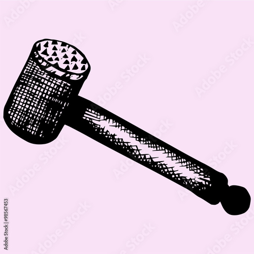 Meat hammer, doodle style, sketch illustration