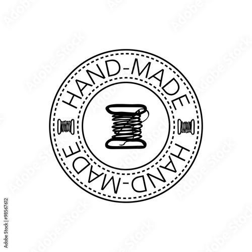 Hand-drawn retro vector hand-made badge