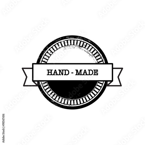 Hand-drawn retro vector hand-made badge