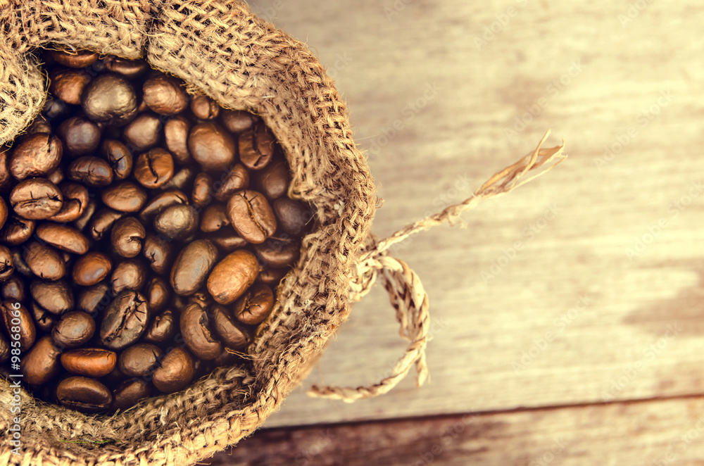 coffee bean in sack coffee bean in sack