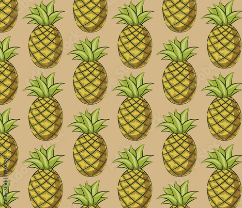 Pineapple pattern. Vector