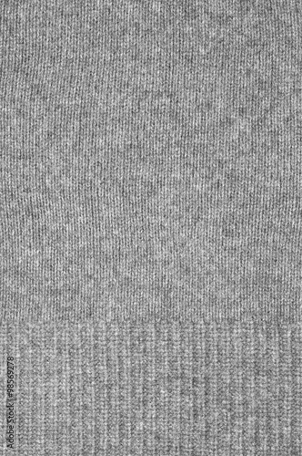 Gray woolen knitted background