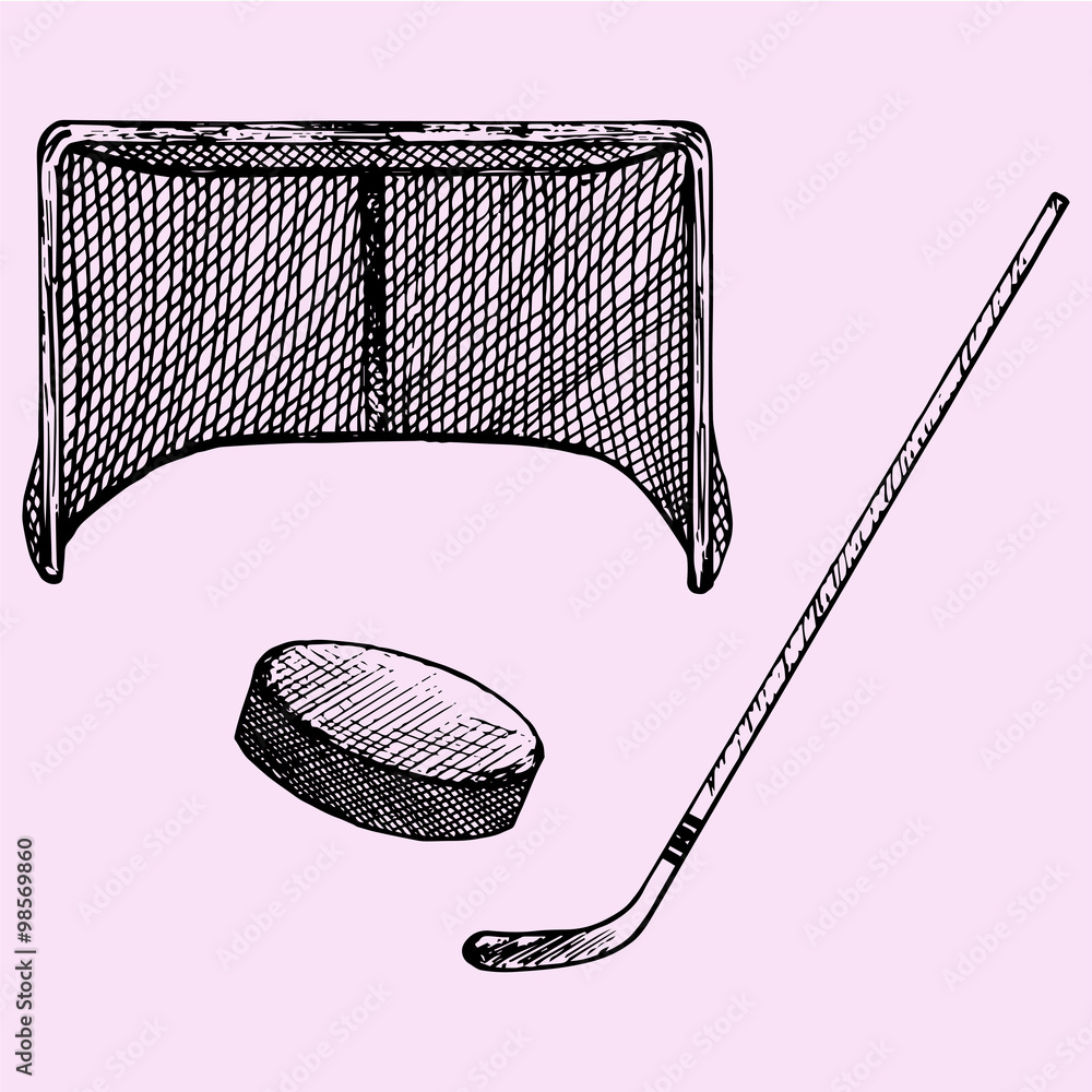 Drawing hockey stick puck sport hi-res stock photography and