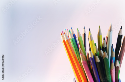 Color pencils in the cup
