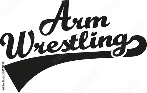 Arm wrestling word retro